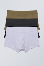 Khaki Black Lilac - Boxer Trunks 3-pack - 0
