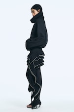 Dark Grey - Heavy Zip Frill Mini Skirt - 1