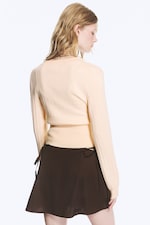 Beige - Cardigan En Maille À Col V - 3