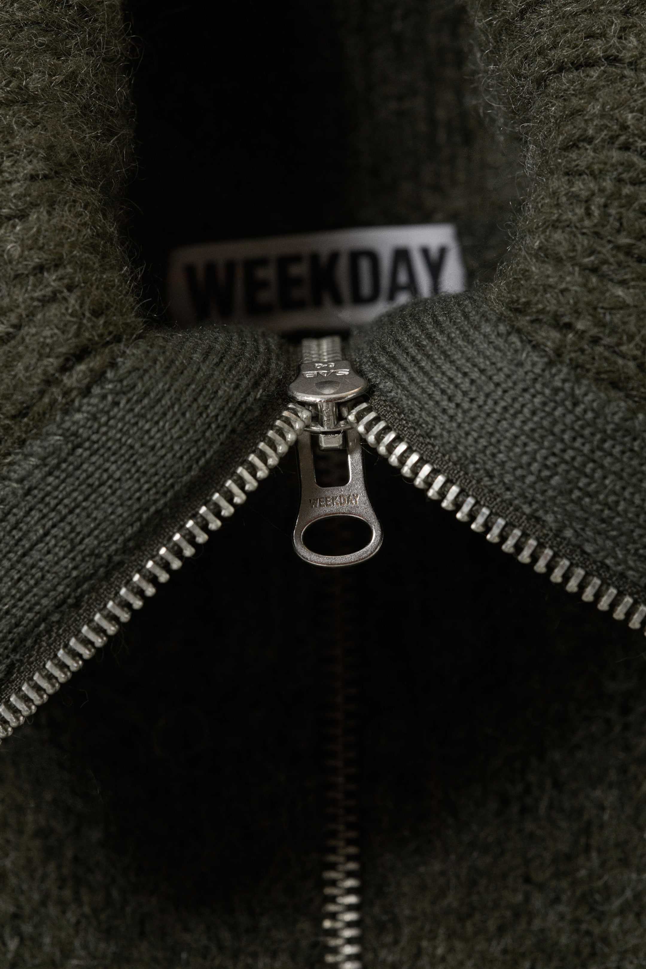 Dark Khaki Green - Knitted Zip Vest - 2