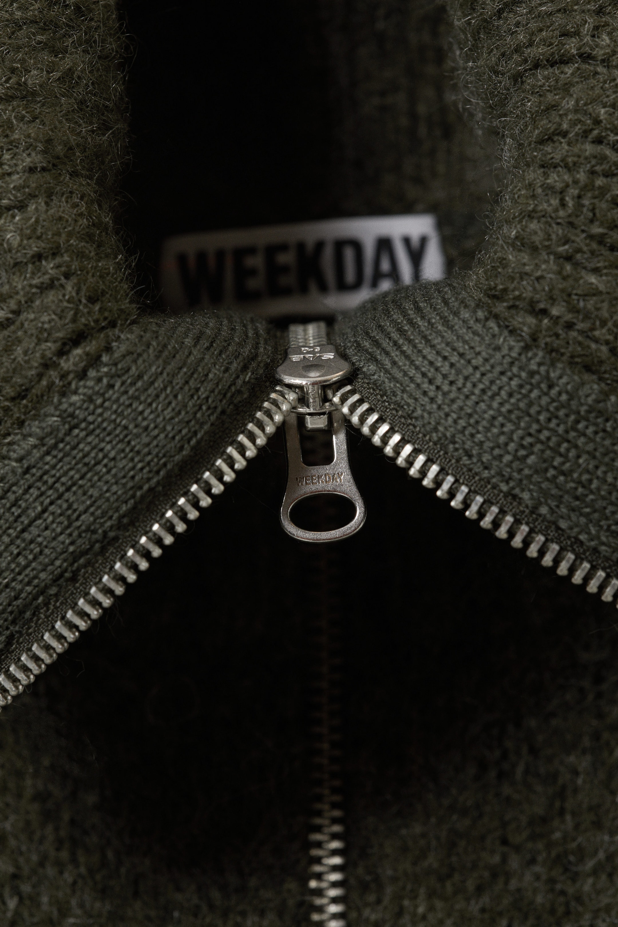 Dark Khaki Green - Knitted Zip Vest - 1