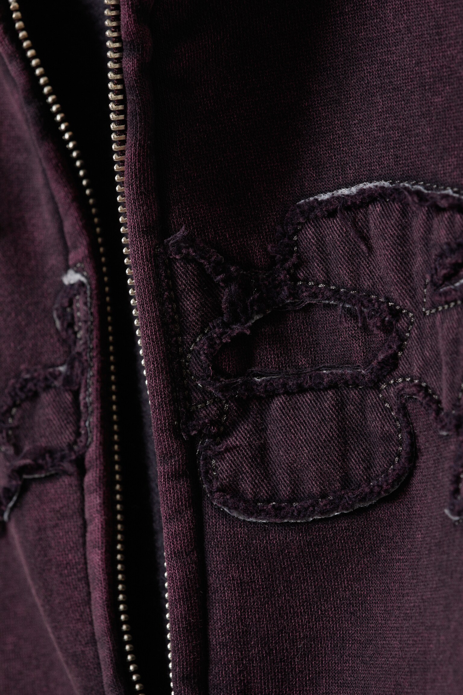 Bluza z kapturem Square Graphic Zip - Burgundy - 4