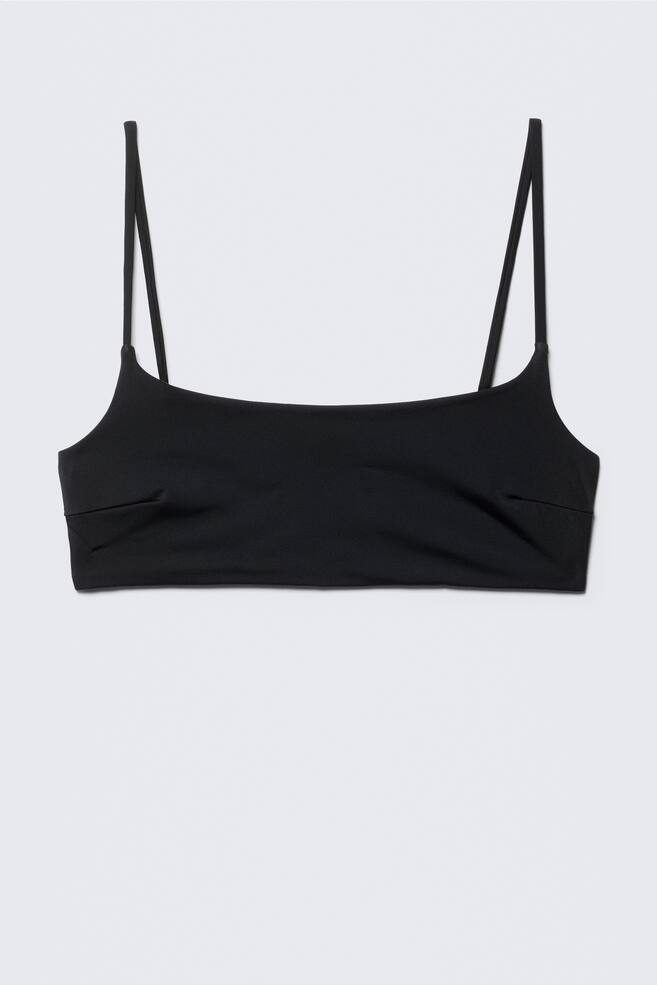 Haut de bikini encolure dégagée - Noir/Marron foncé - 1