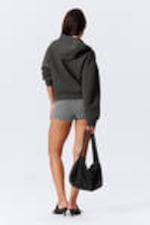 Dark Grey - Oversized Scuba Zip-Hoodie - 2
