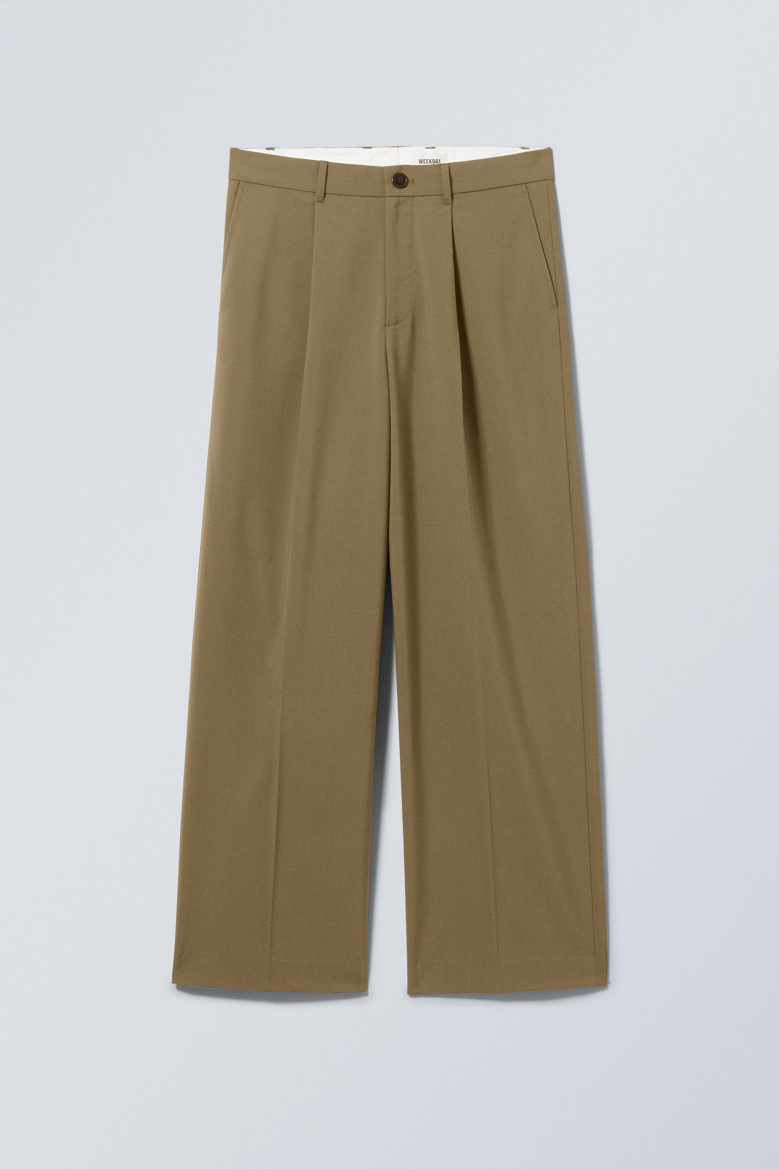 uno loose suit trousers - Khaki Green | Weekday GB