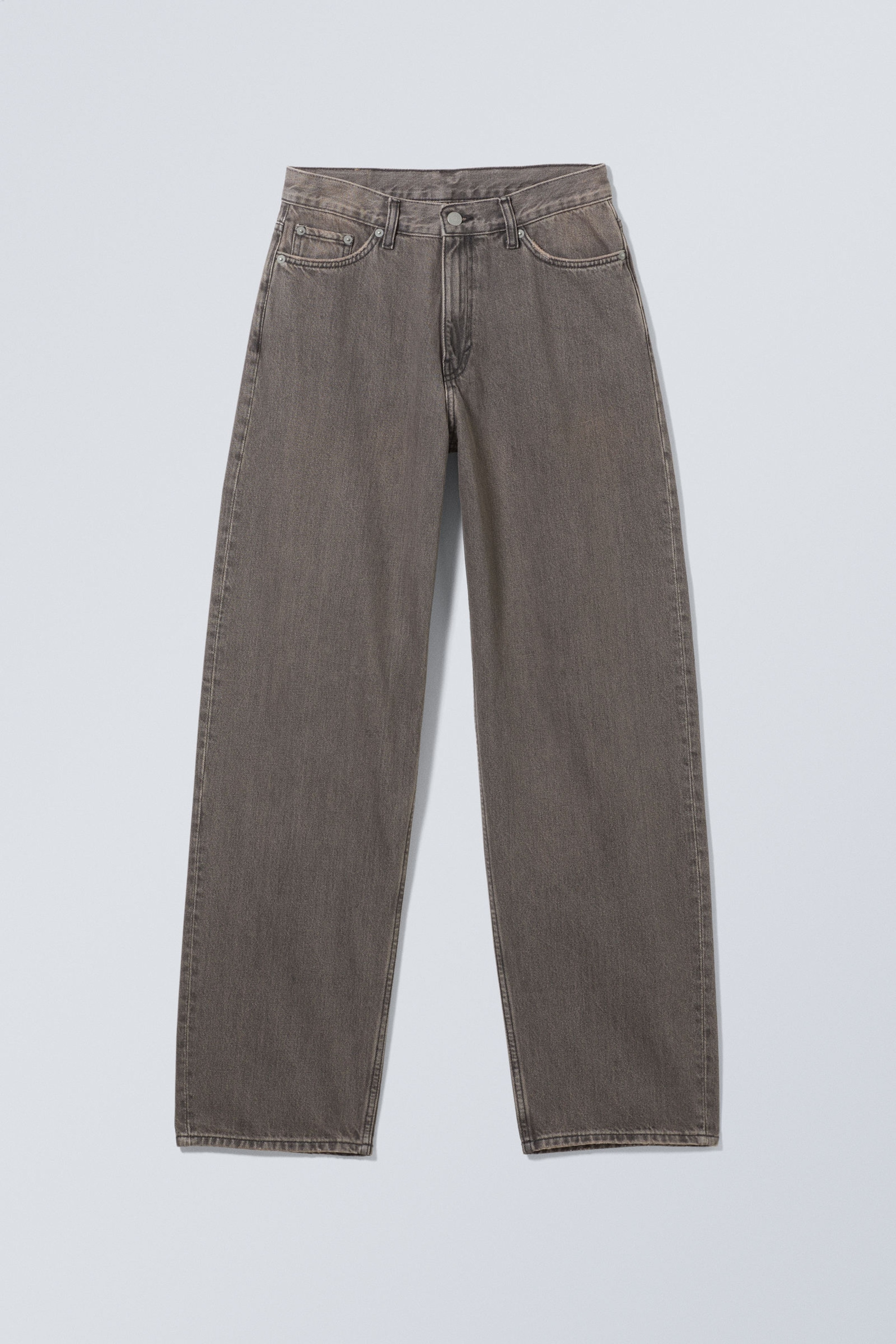 #5B5C5F - Rail Mid Rise Loose Wide Leg Jeans - 1