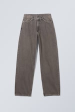 Clay Grey - Grau - Rail Mid Waist Loose Wide Jeans - 0