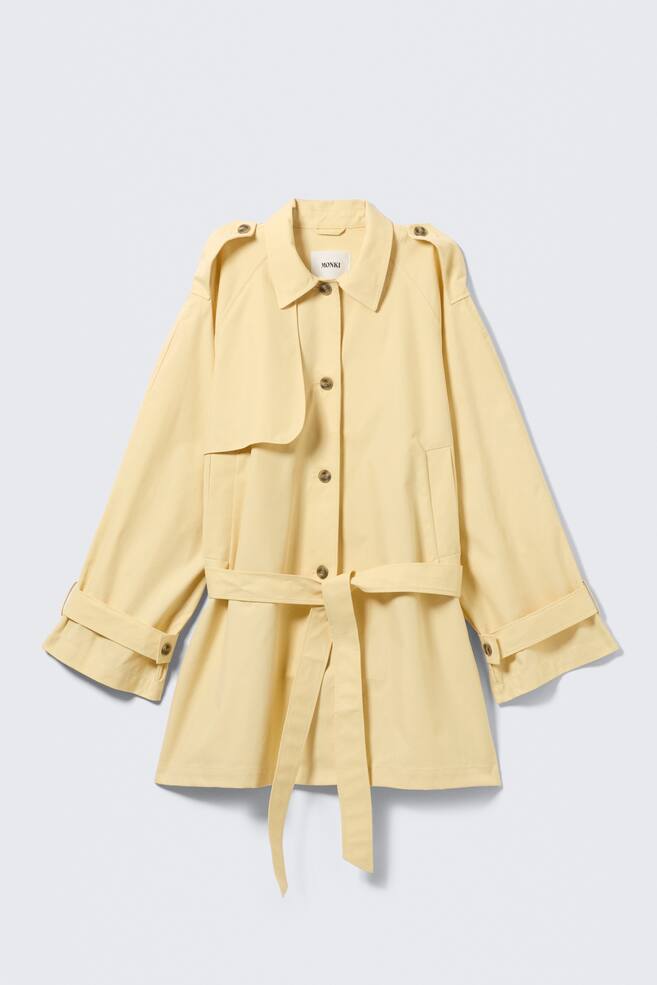 ROSABEL LOOSE SINGLE-BREASTED TRENCH COAT - Light Yellow - 1