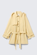 Light Yellow - ROSABEL LOOSE SINGLE-BREASTED TRENCH COAT - 5