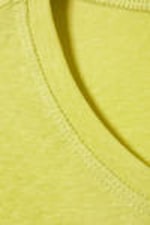 Lichtgeel - Cropped geribbeld katoenen T-shirt met print - 4