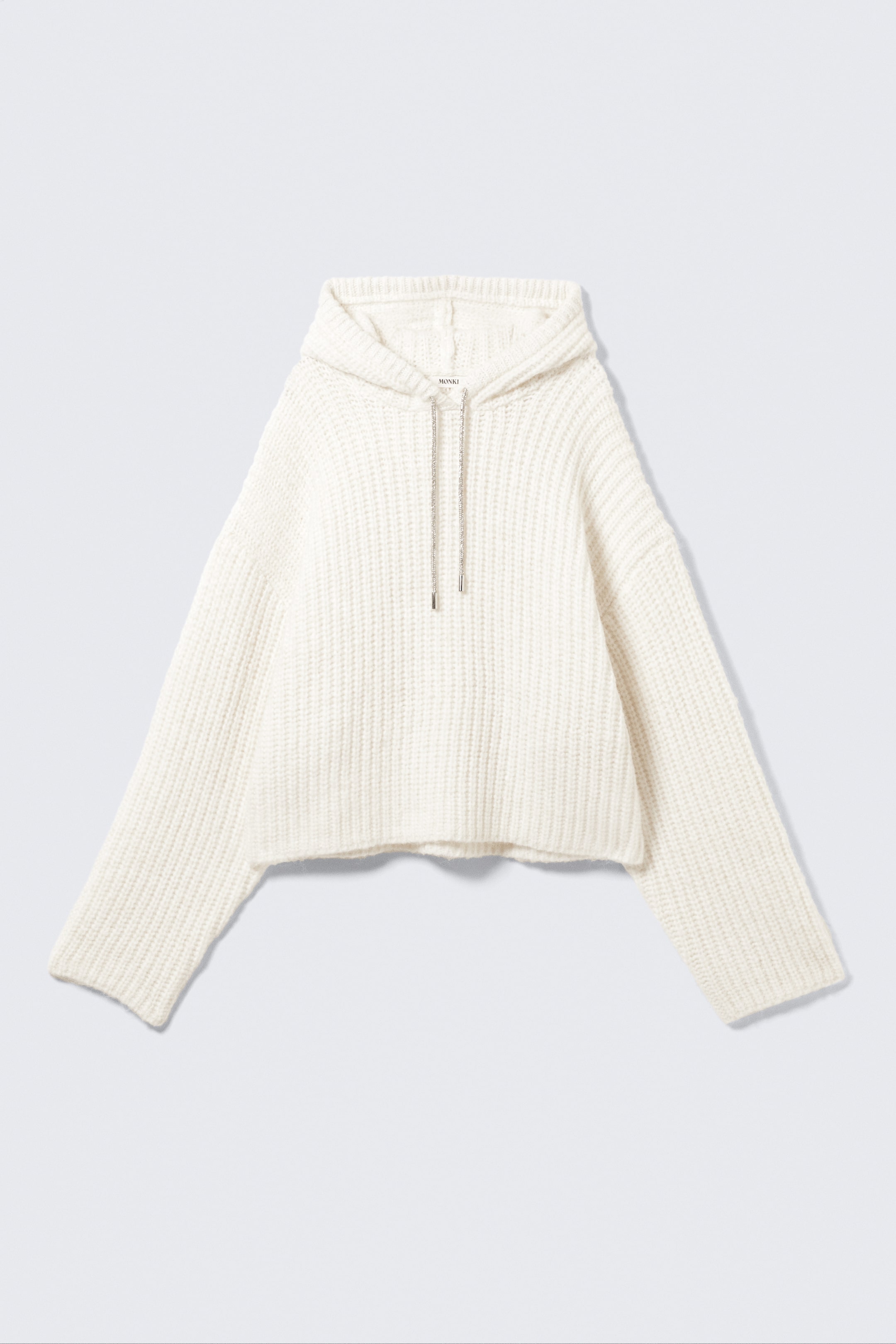 Größeres Bild anzeigen: Gestrickter Hoodie mit Kordelzug - Weiß - Ladies | H&M AT 5