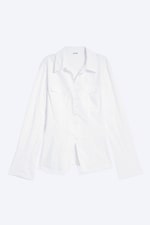 White - A-line flared cuff buttoned shirt - 0