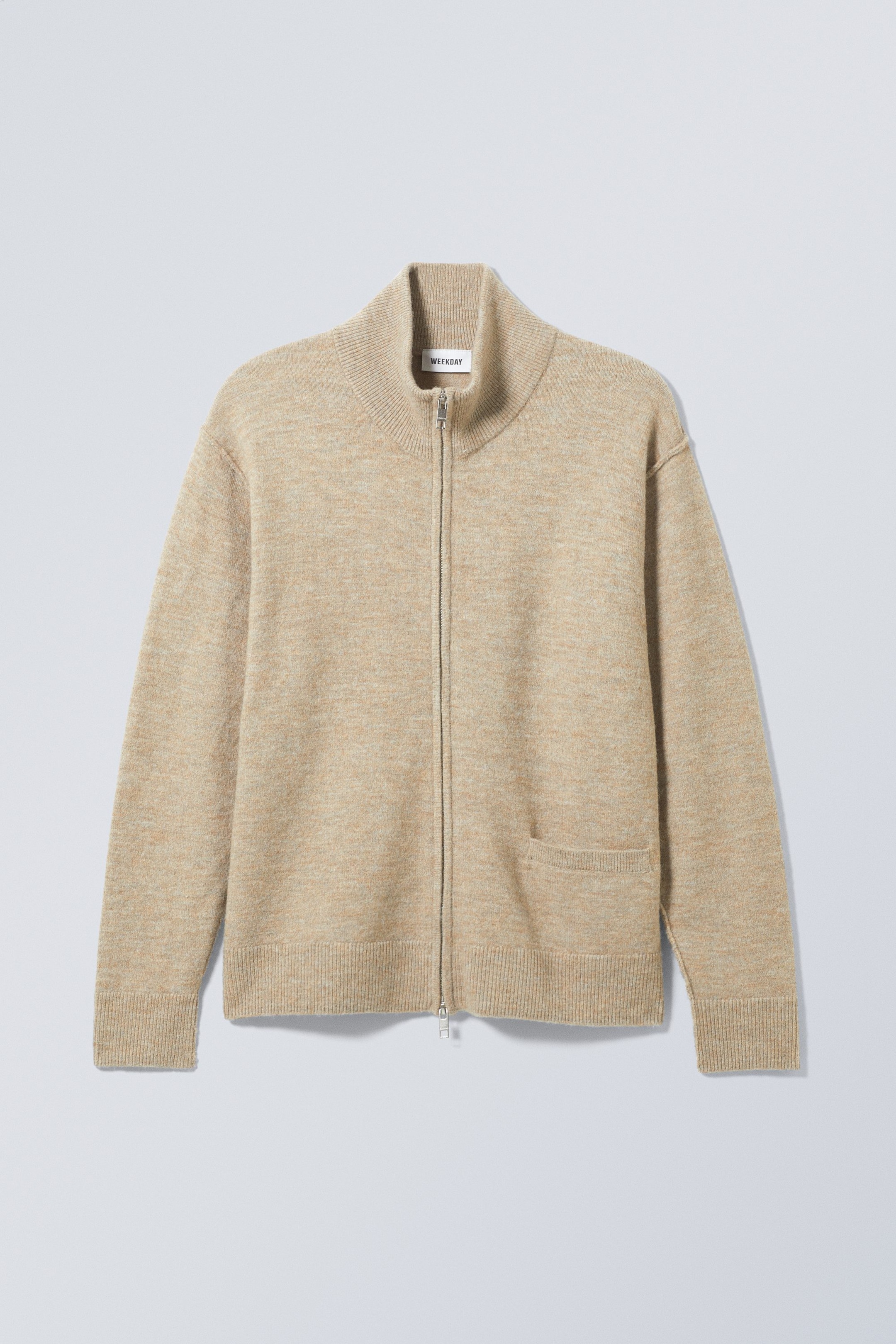 Dunkelbeige - Strickjacke Mattias mit regulärer Passform - 0