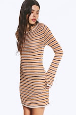 Randig orange - Stickad Open-back-klänning - 2