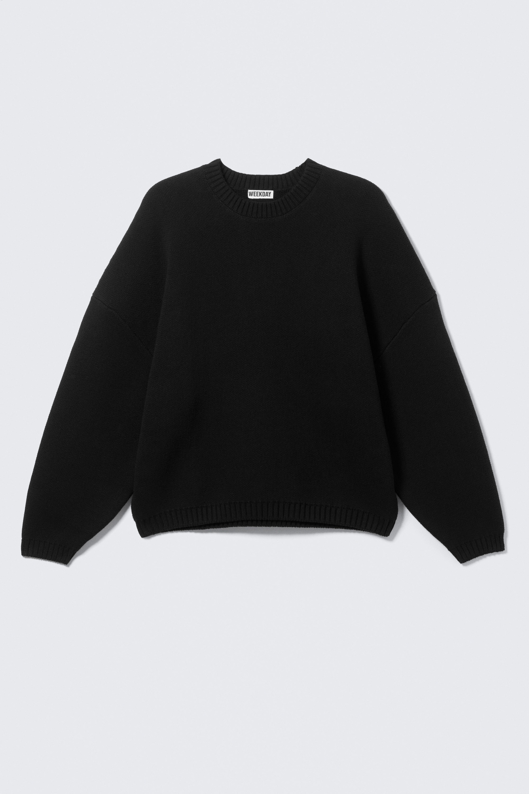 Schwarz - Oversize-Pullover aus schwerer Baumwolle - 4