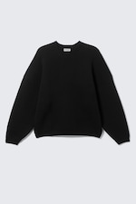 Schwarz - Oversize-Pullover aus schwerer Baumwolle - 4