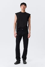 Black Rinse - Black - Orion Mid Rise Slim Fit Straight Leg Jeans - 0