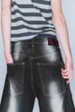 Black Spray - Rad Super Regular Waist Loose Wide Jeans - 3