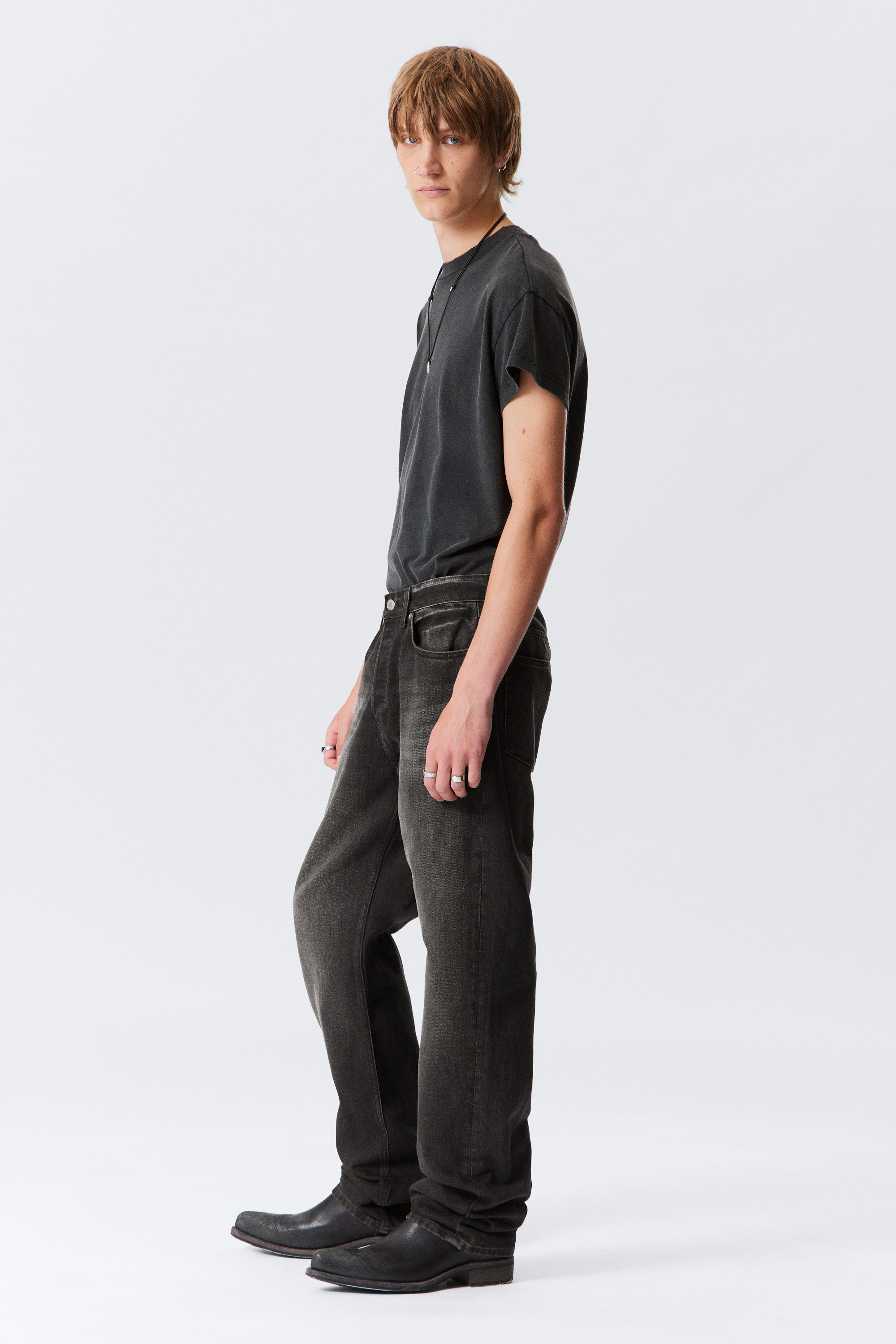 Obsidian Black - Black - Space Relaxed Straight Leg Jeans - 2