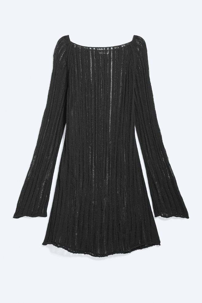 Abito a maniche lunghe in maglia - Grigio scuro - 1