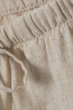 Ecru - Wide Pull-on Linen Blend Trousers - 6