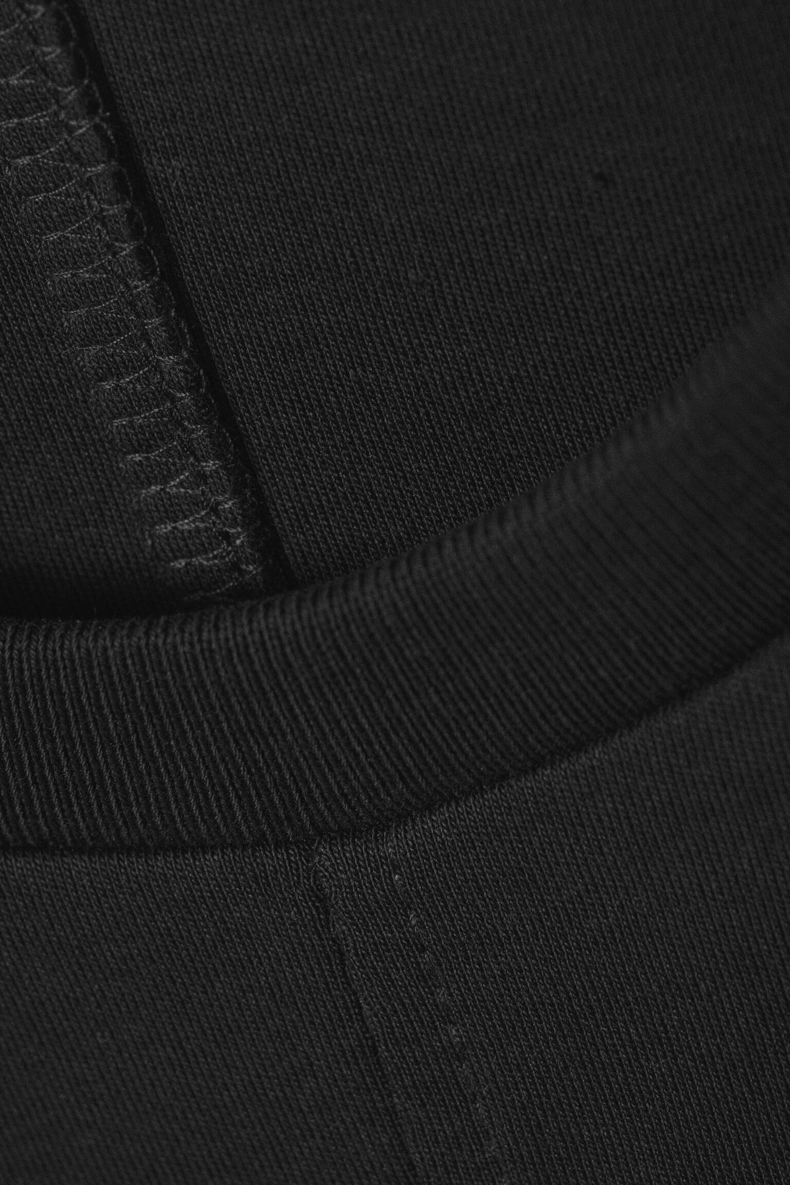 Katoenen mini-jurk met korte mouwen - Zwart/Wit - 3