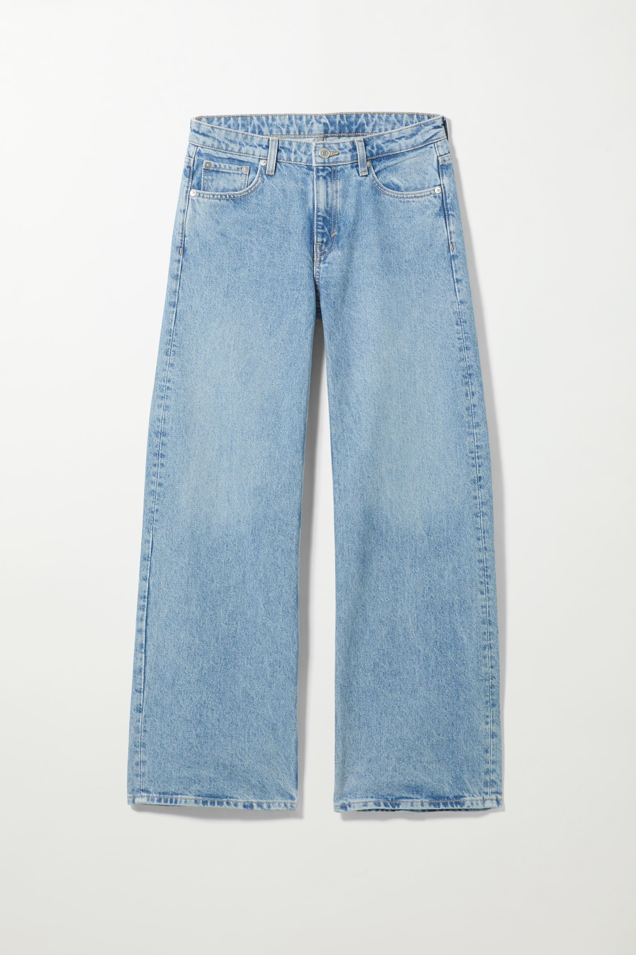 Verwaschenes Blau - Tief sitzende Jeans Ray mit weitem Bein - 0