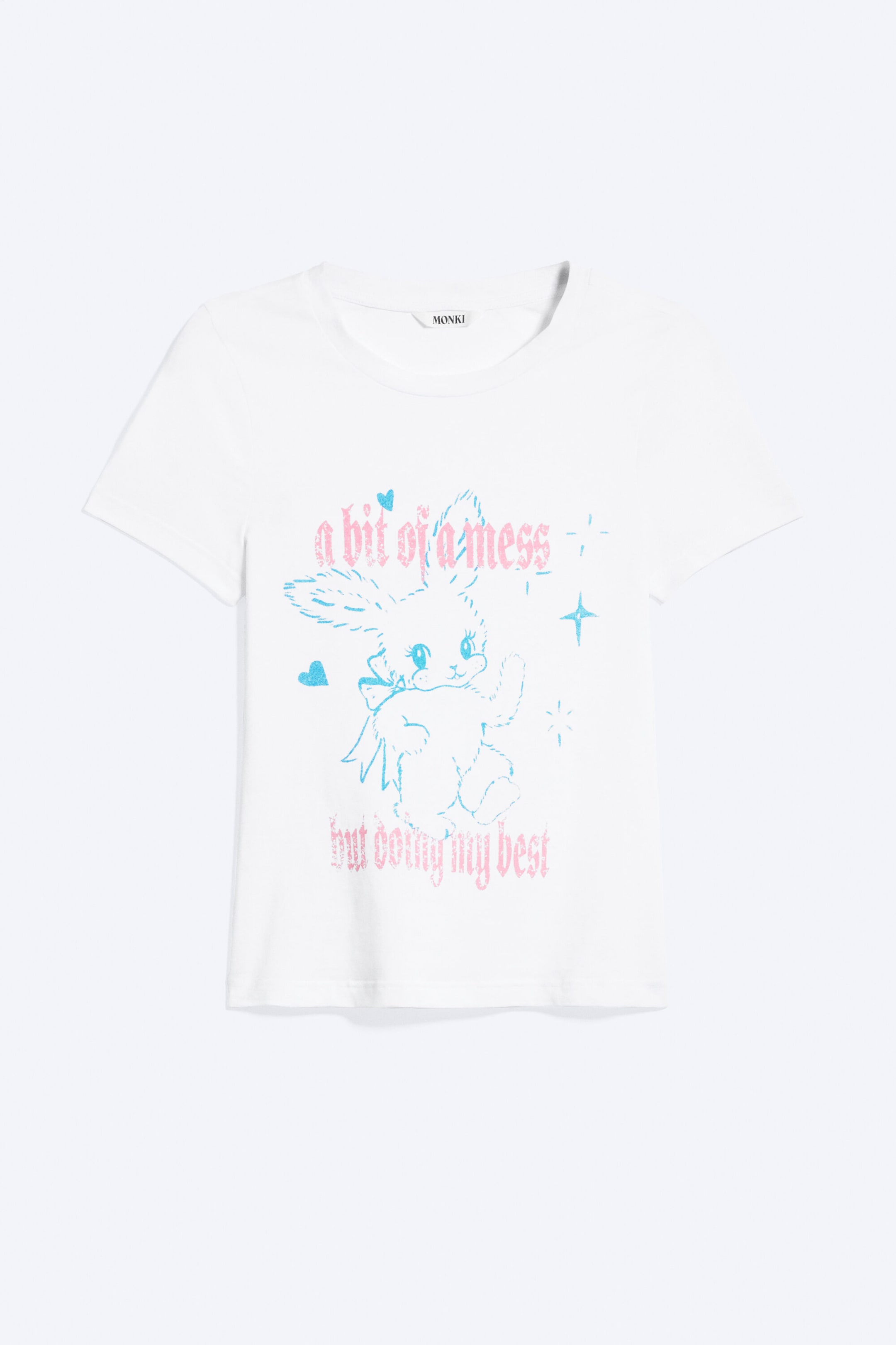 Blanc - White Bunny - Mini T-shirt graphique ajusté - 3