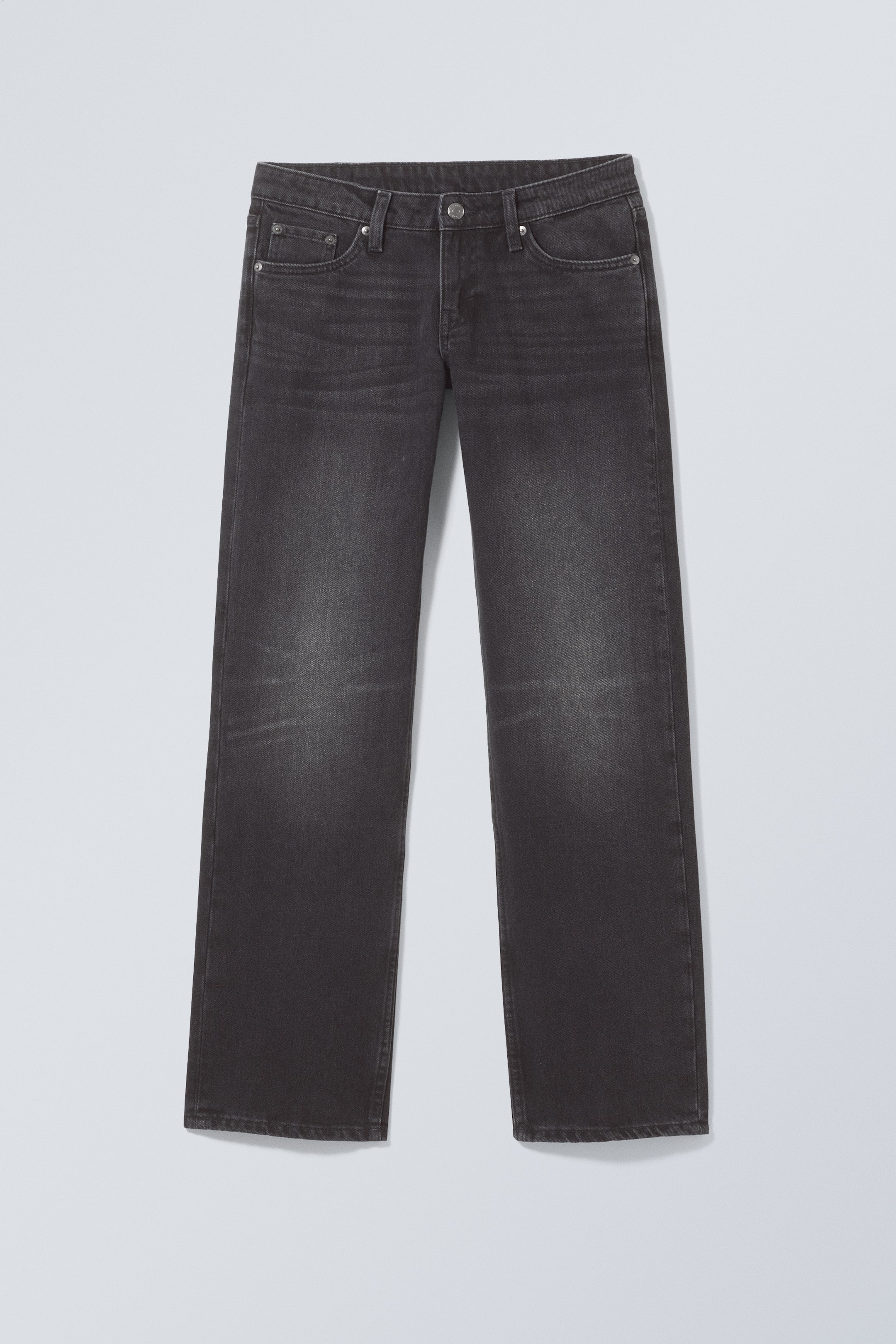 Agrandir l'image: Jean droit standard taille basse Arrow - Noir délavé - FEMME | H&M FR 1
