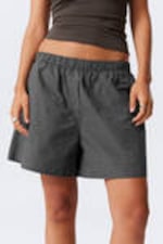Checked Dark Mole - Low Rise Cotton Shorts - 1