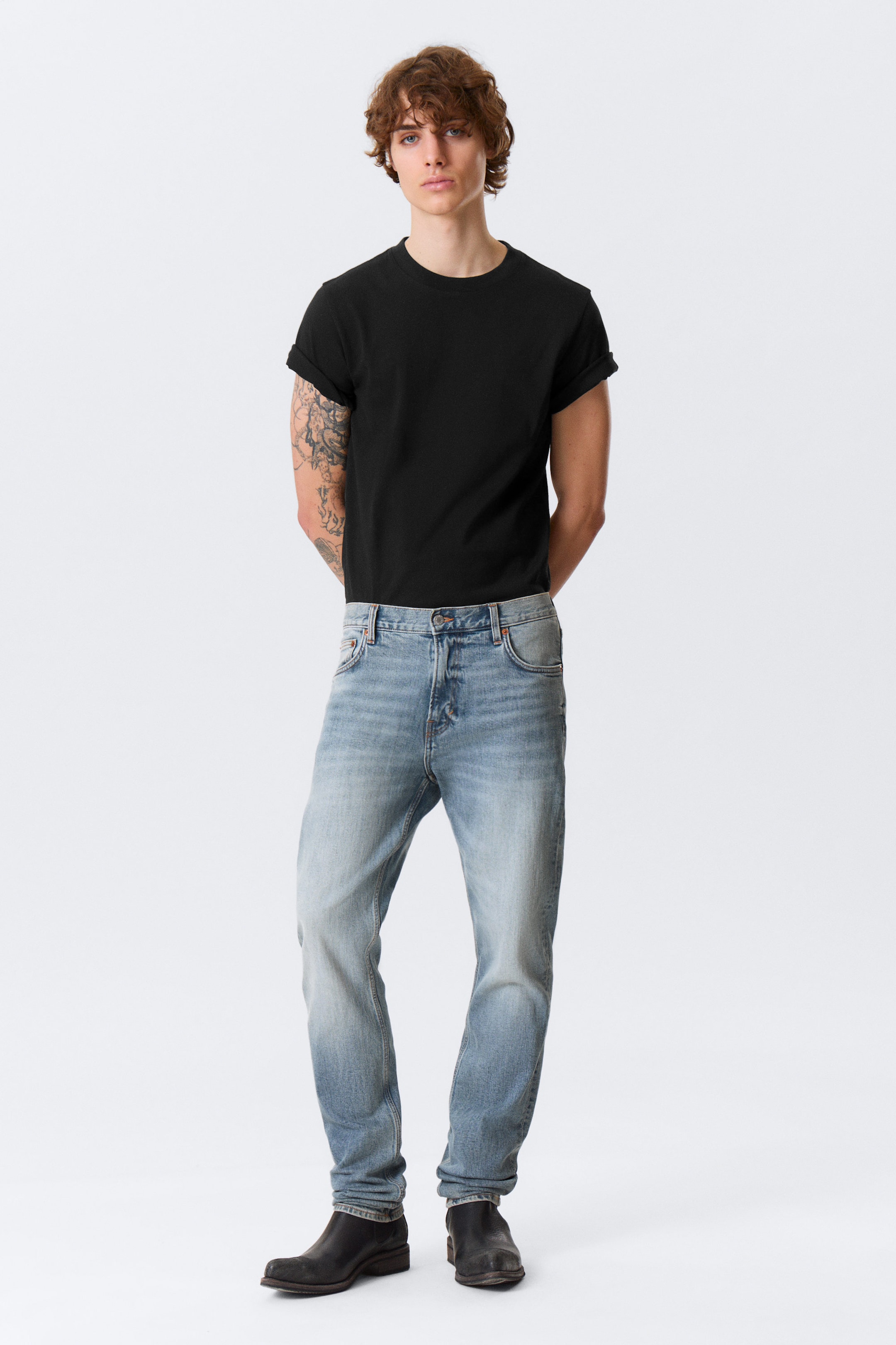 Blue Horses - Medium Blue - Orion Mid Rise Slim Fit Straight Leg Jeans - 1