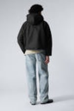 Black - Relaxed Fit Hooded Jacket - 2