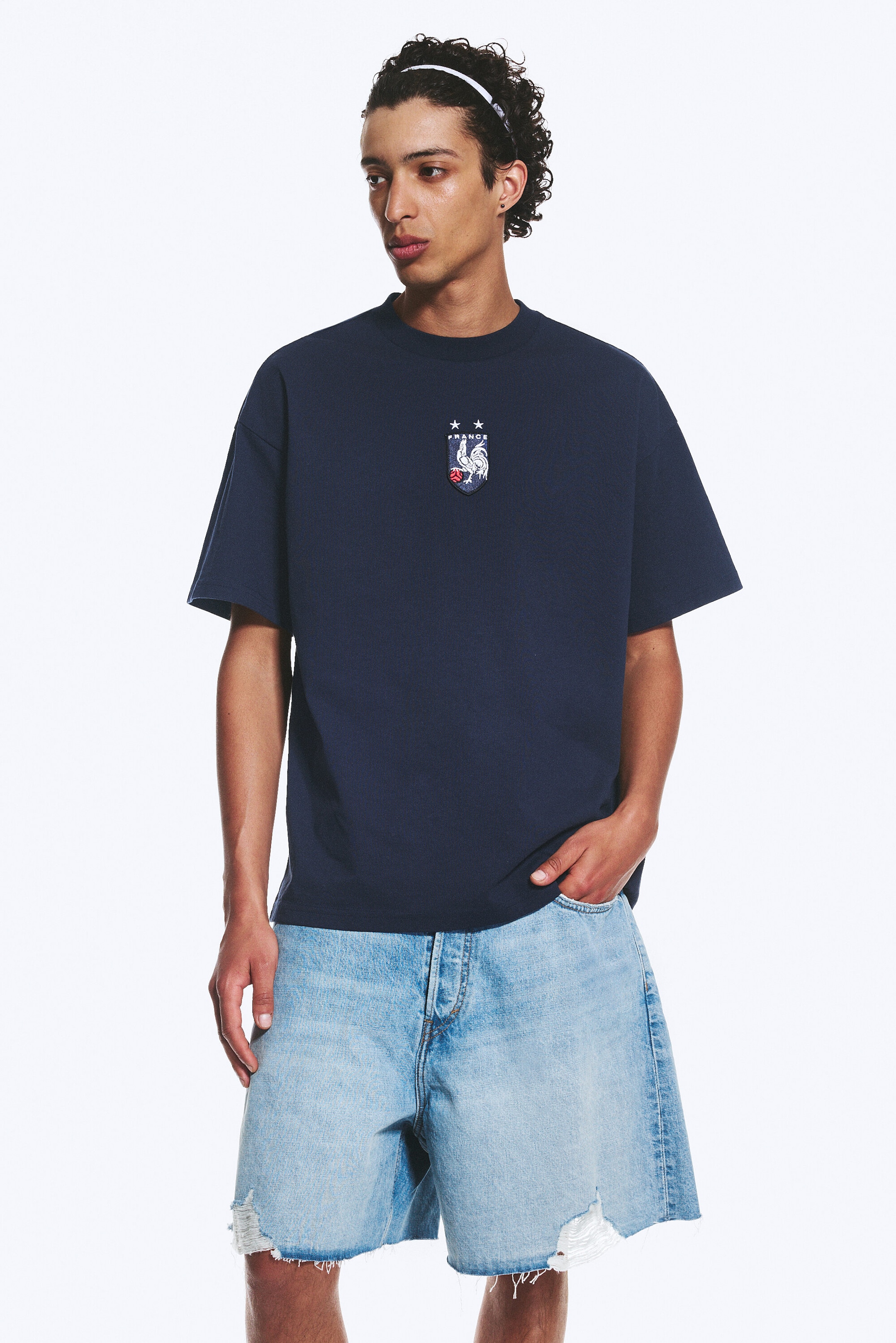 Dark Blue - TOFFS Loose Boxy Football T-Shirt - 2