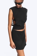 Svart - Minikjol i bomull - 2