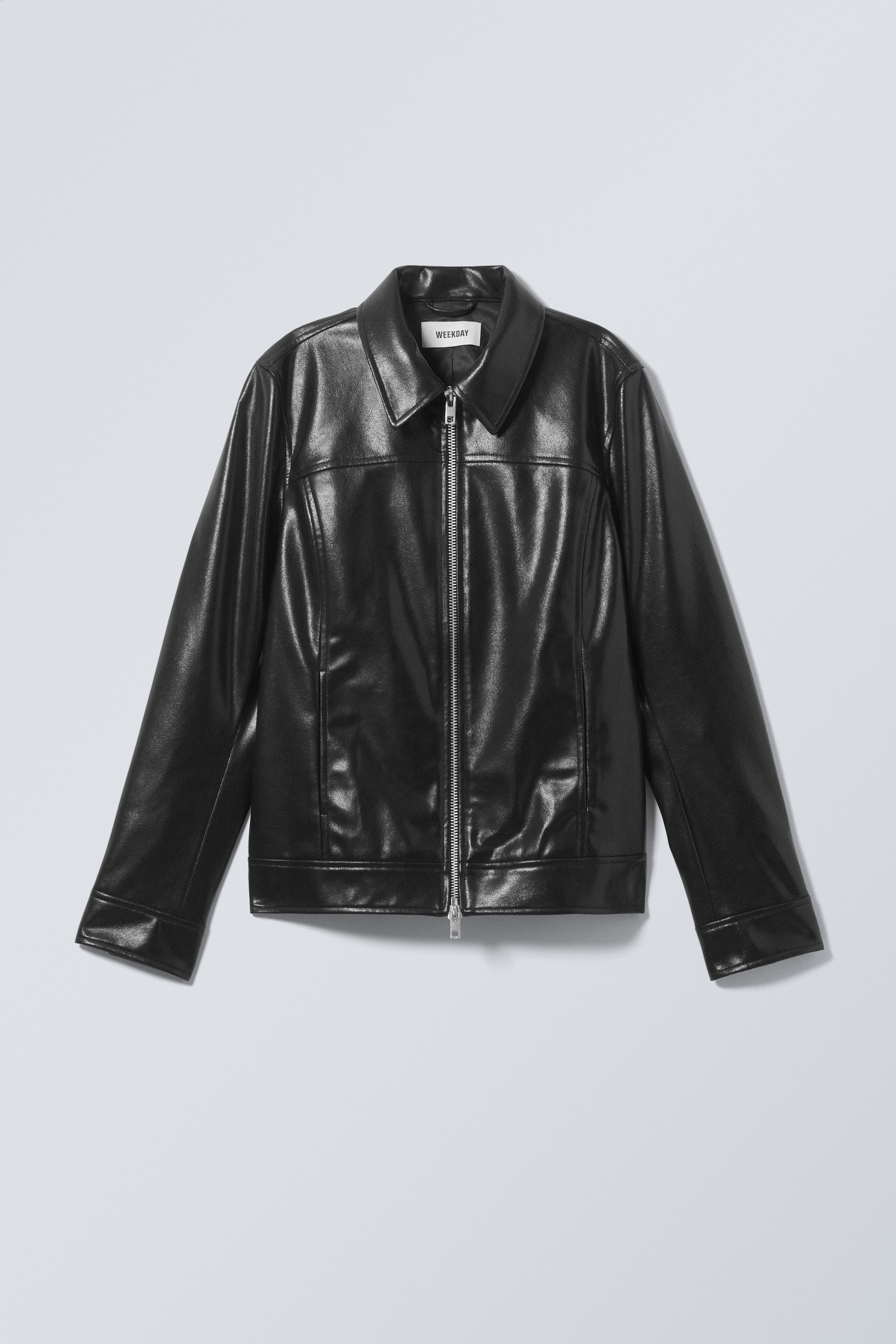 Größeres Bild ansehen: Kunstlederjacke mit normaler Passform - Schwarz - Ladies | H&M DE 1