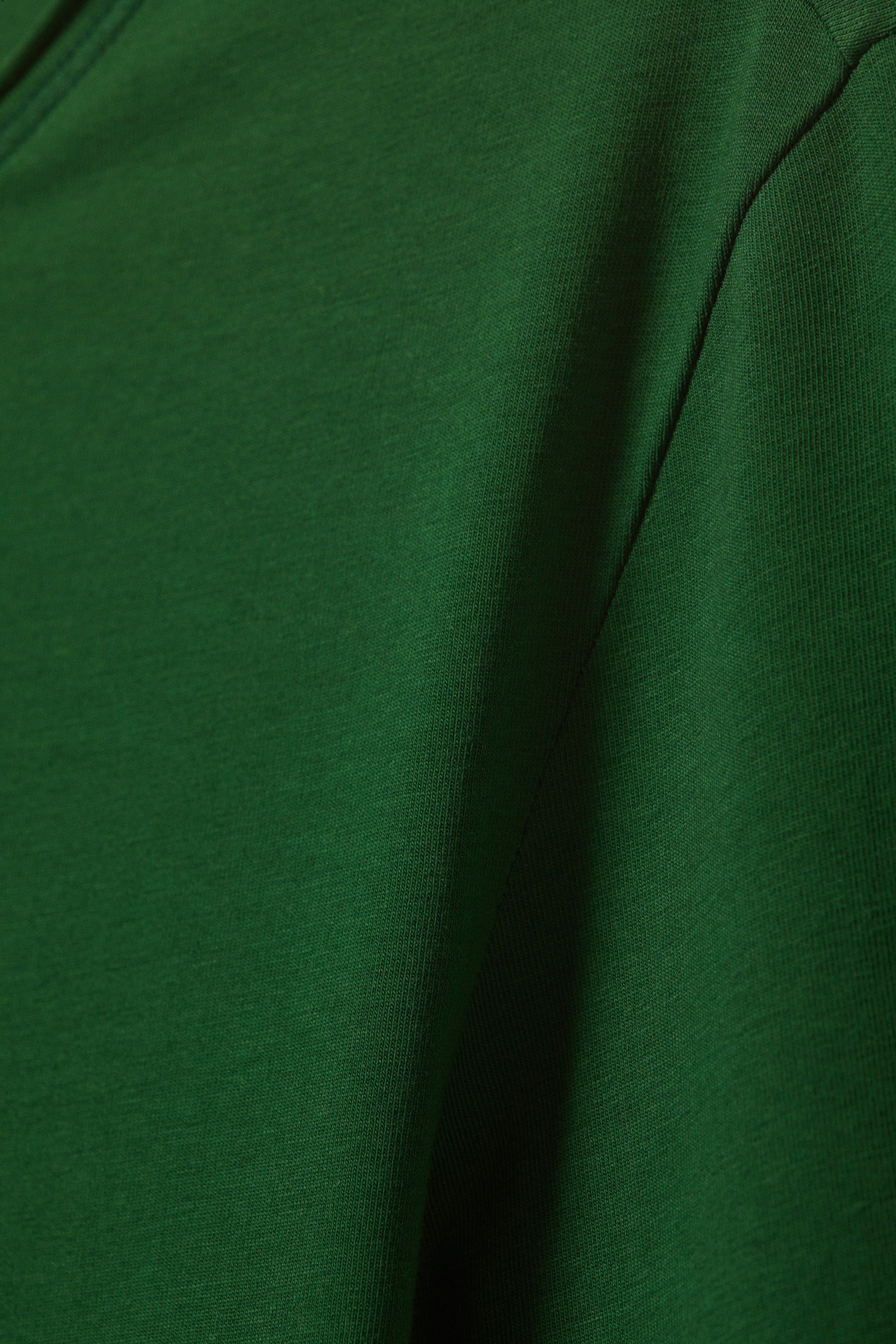Dark Green - Long Sleeve Cotton Top - 4