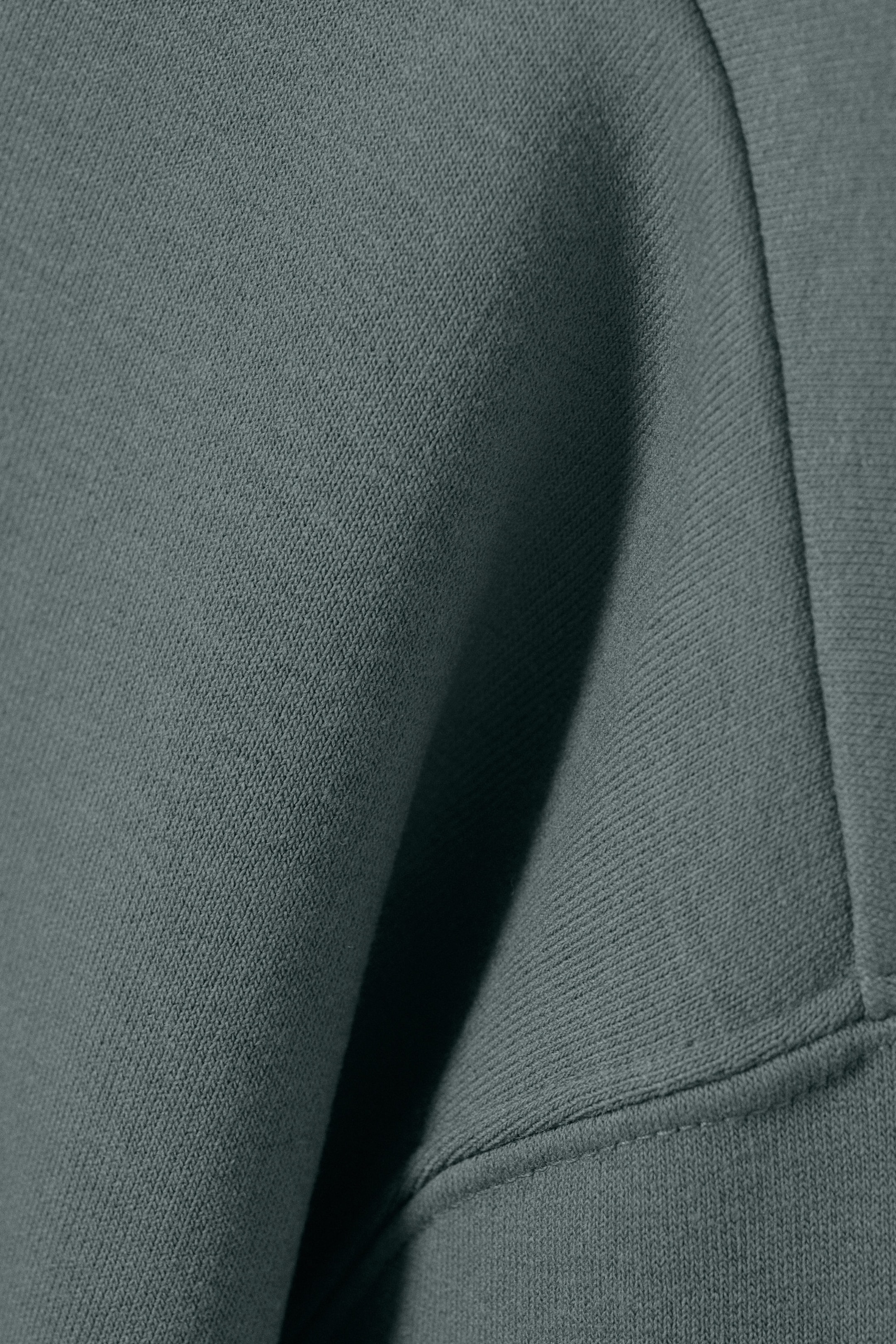 Mörkt turkos - Tung Avslappnad Halv-zip Tröja - 1