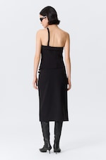 Schwarz - Mid-Waist-Bleistiftrock mit Schnallenverschluss - 3