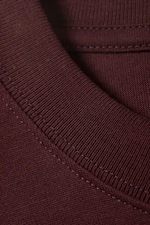 Burgundy - Loose Boxy Long-Sleeved T-shirt - 1