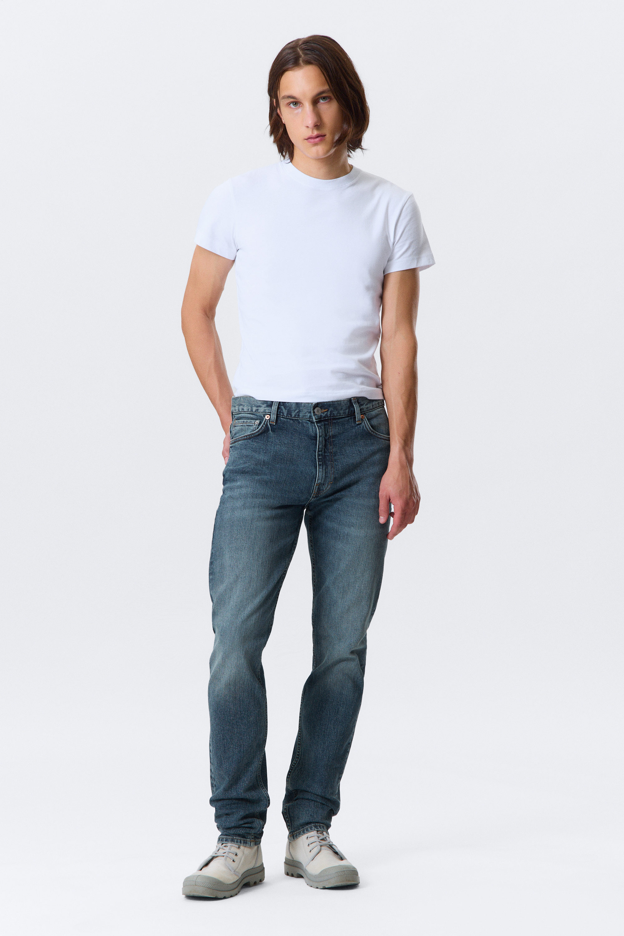 Thunder Blue - Medium Blue - Sunday Slim Tapered Leg Jeans - 1