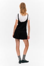 Zwart - Geplooide mini-jurk met ceintuur - 3