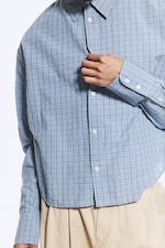 Dusty Blue - Checked - Ruimvallend katoenen overhemd - 2