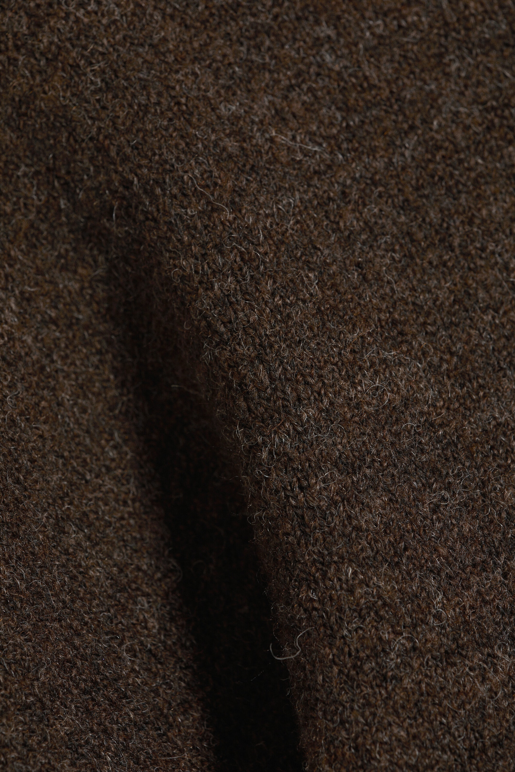 Dark Brown Melange - Boxy Knitted Jumper - 7