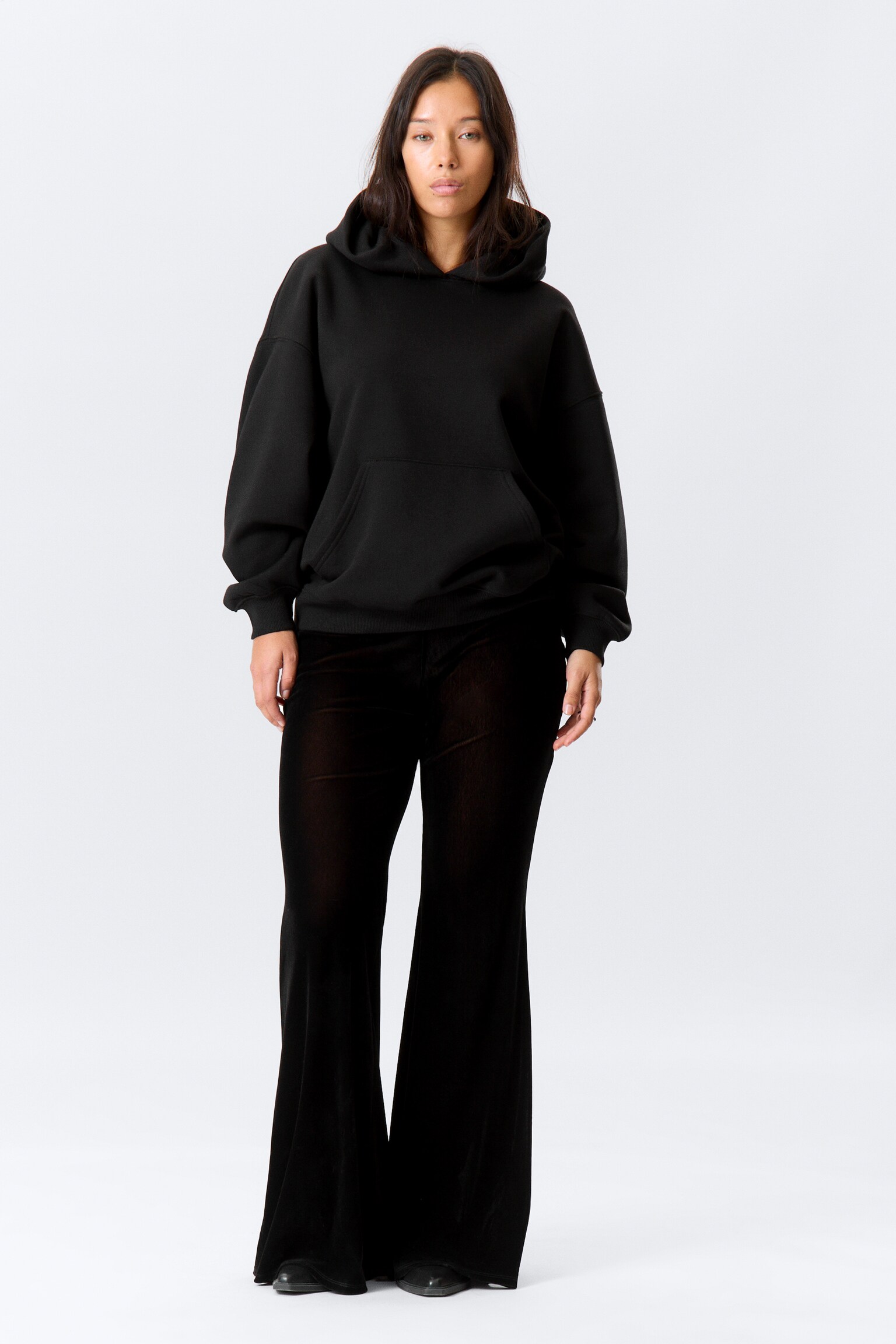 Oversized Heavyweight Hoodie - Black/Washed Red/Dark Brown/Light Grey Melange/Dark Blue/White/Dark Mole - 4