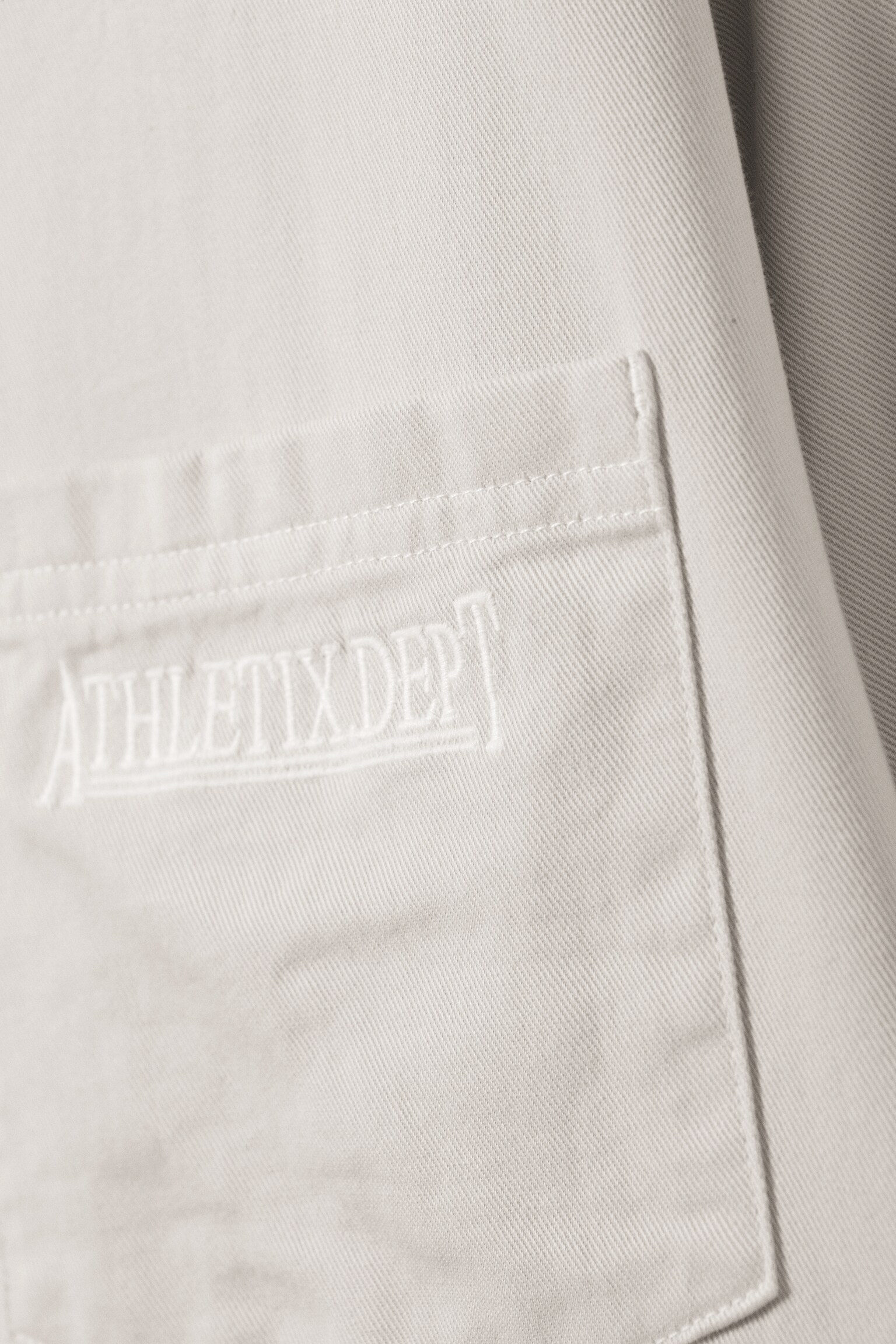 Chemise oversize en coton brodé - Beige/Vert foncé - 3