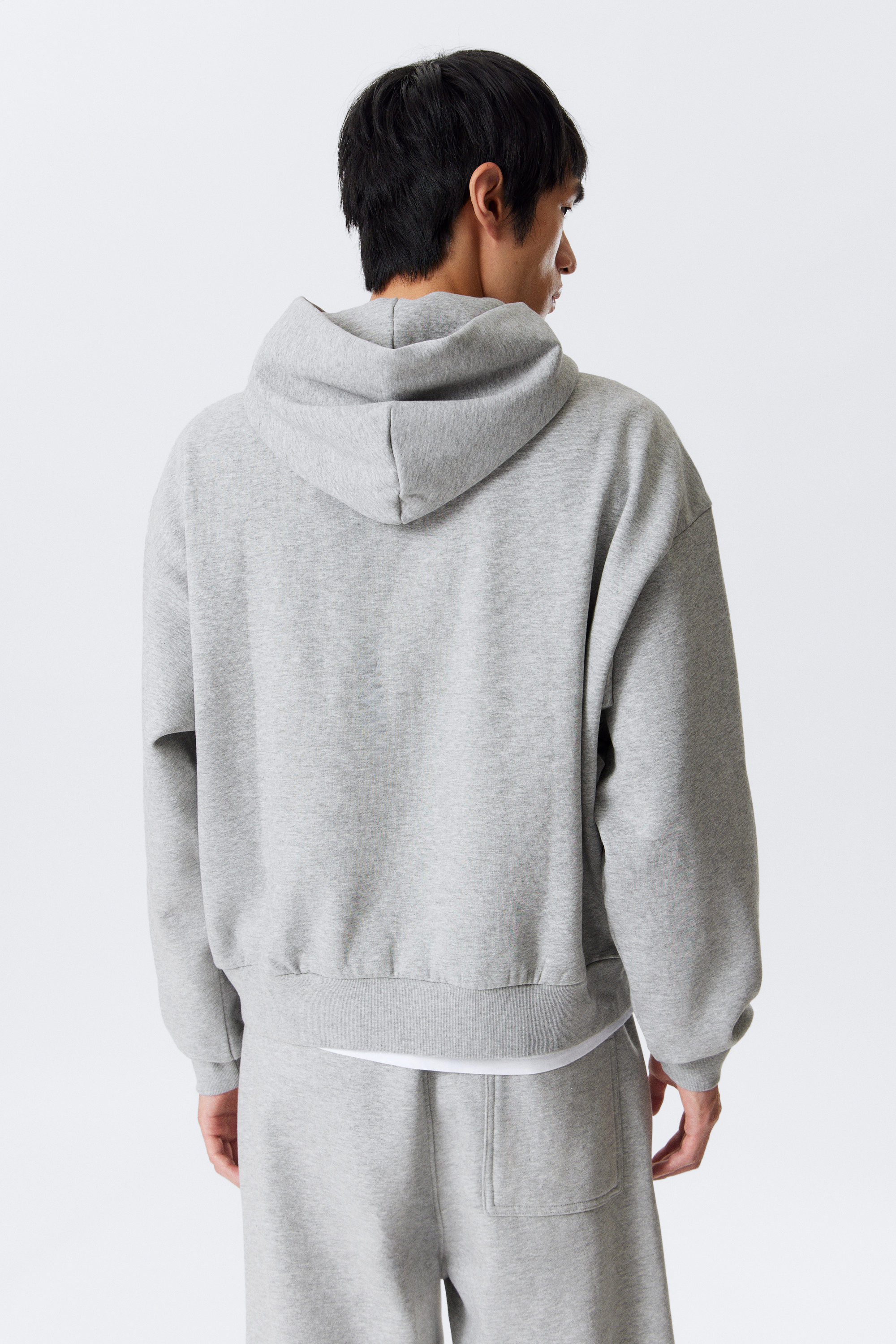 Grey Melange - Loose Fit Hoodie - 2