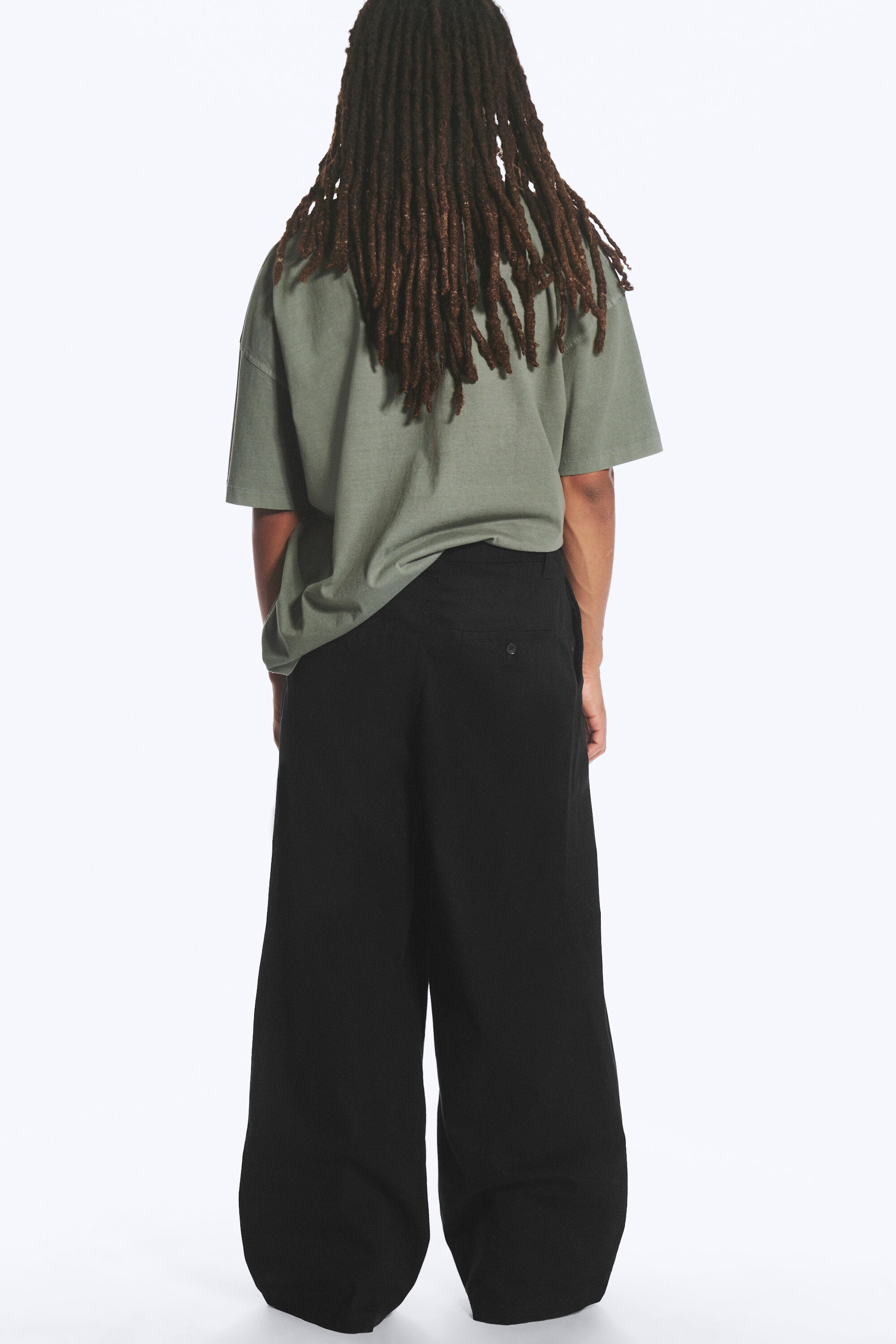 Svart - Otis Baggy Plisserte Twill Chinos - 3