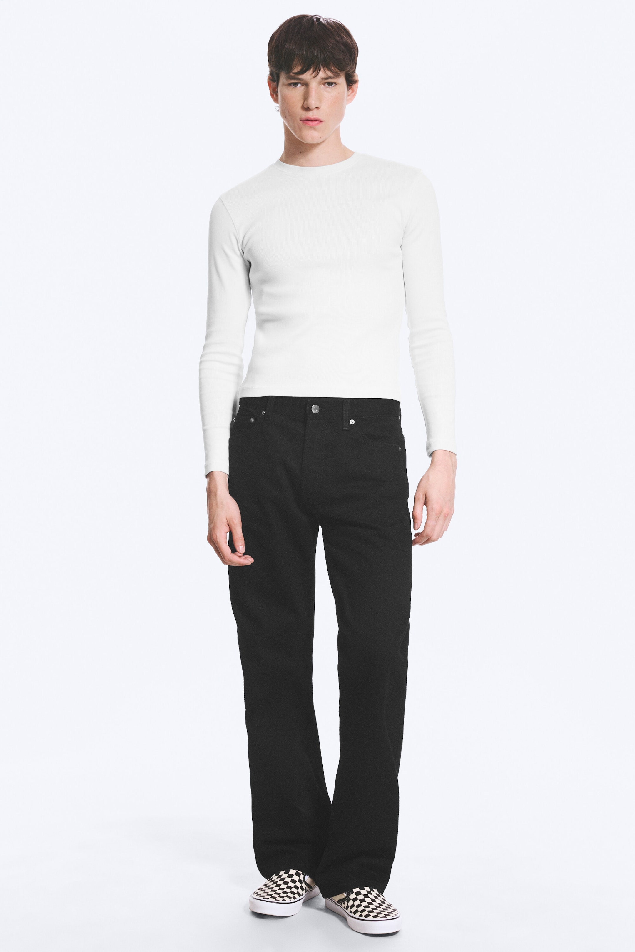 Black Rinse - Noir - SPACE JEAN TAILLE MI-HAUTE COUPE DROITE DÉCONTRACTÉE - 1