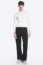 Black Rinse - Noir - SPACE JEAN TAILLE MI-HAUTE COUPE DROITE DÉCONTRACTÉE - 0