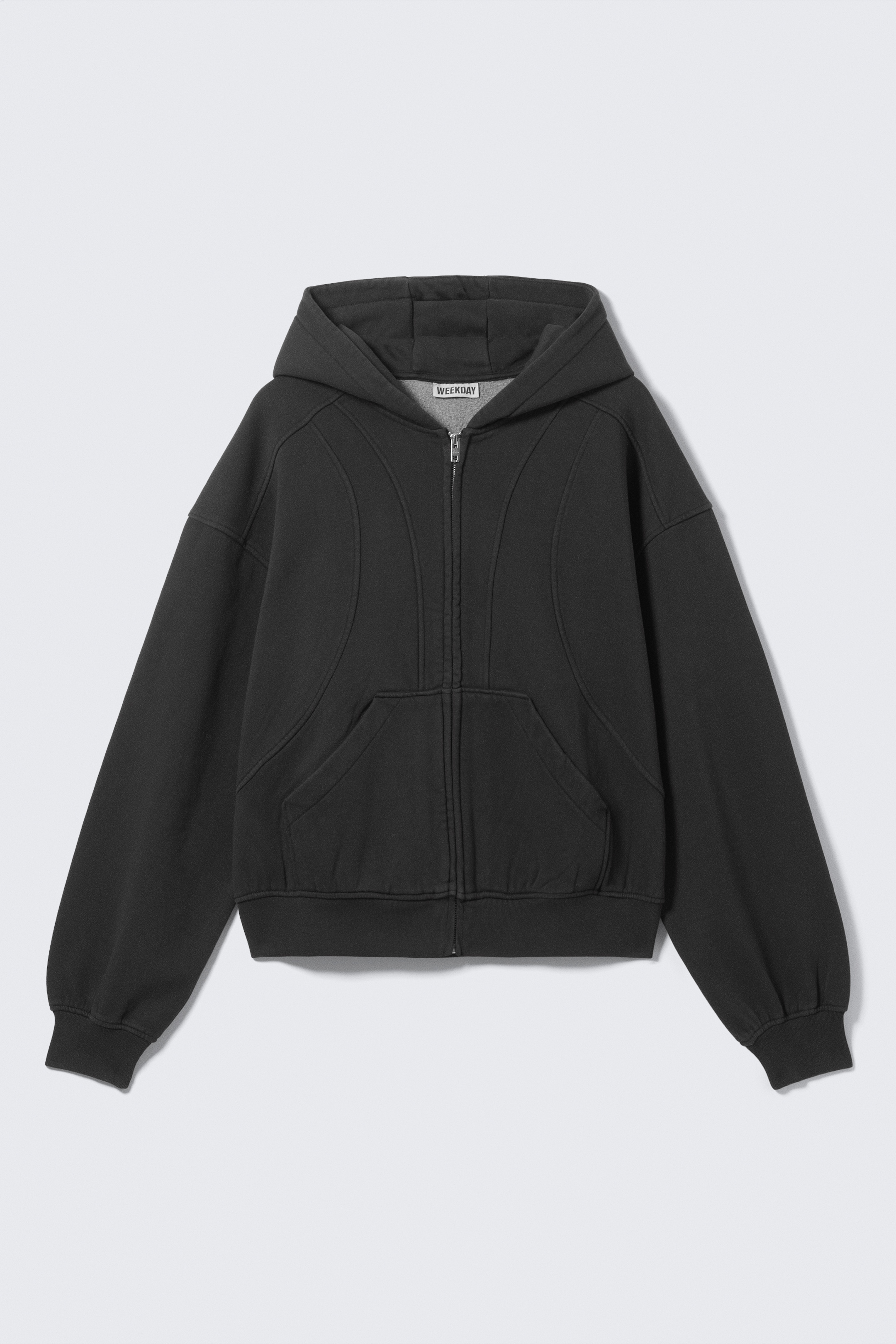 Zobrazit větší obrázek: Volná mikina na zip s blokovými barvami - Opraná černá - MUŽI | H&M CZ 4